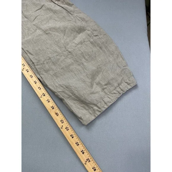 Cut Loose 100% Linen Lantern Pants Womens Small Beige Elastic Waist Made in USA - Picture 9 of 11